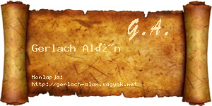Gerlach Alán névjegykártya